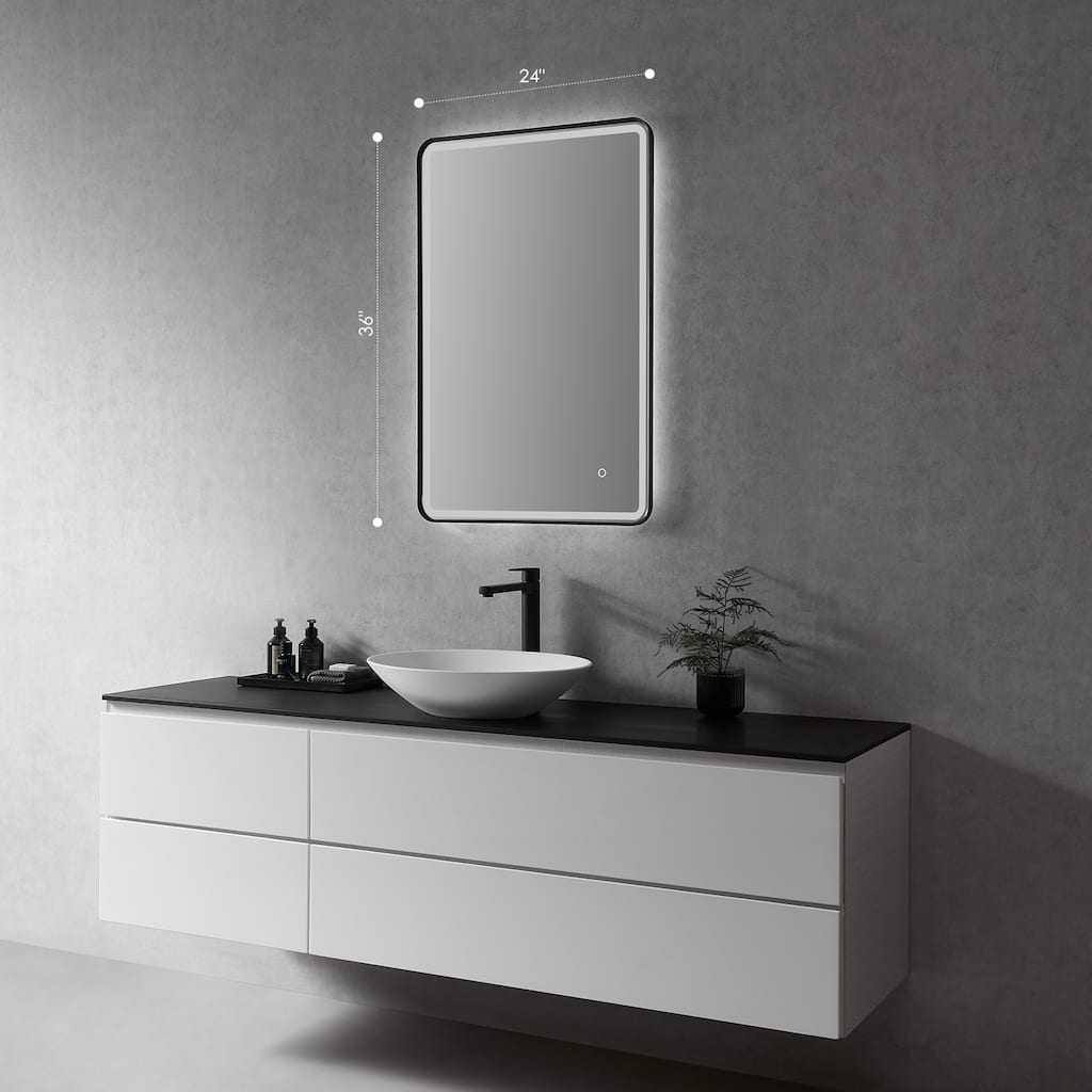 Altair Viaggi Rectangle Framed LED Lighted Wall Mirror