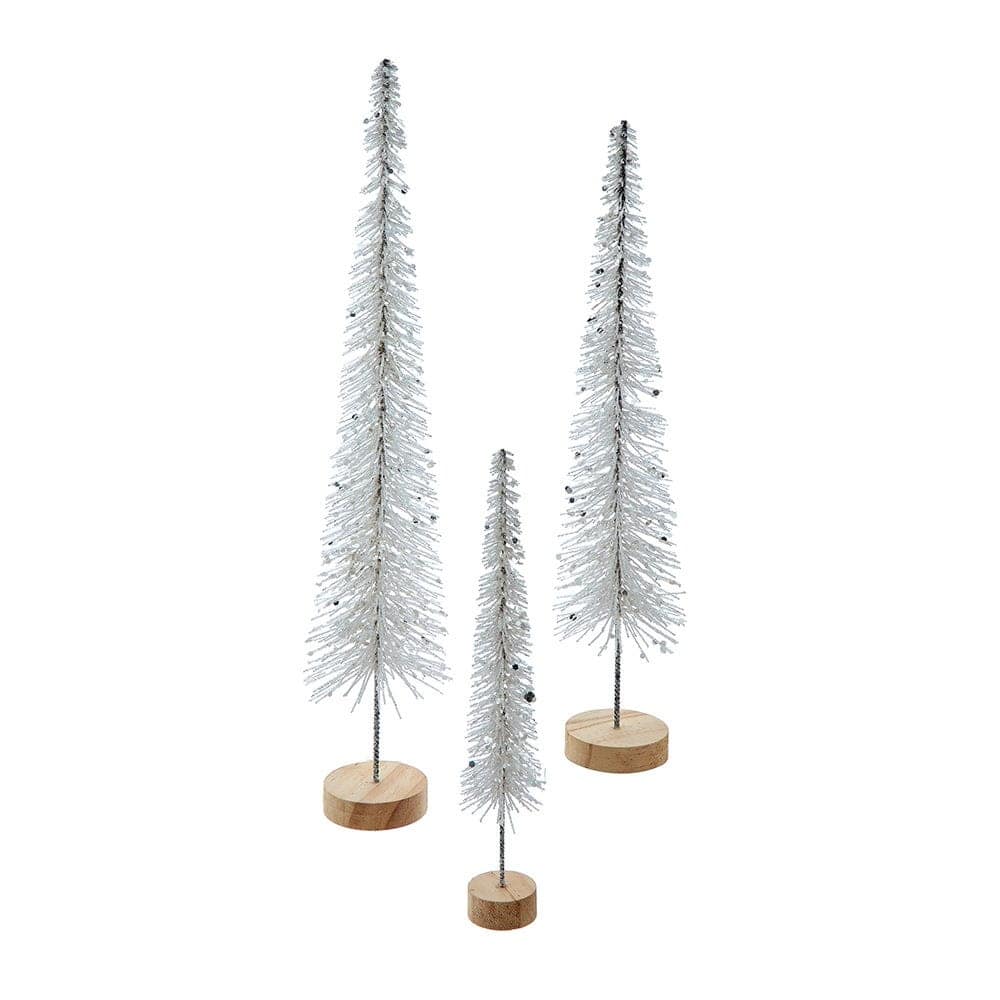 Kurt Adler Silver Glittered Miniature Tree Set