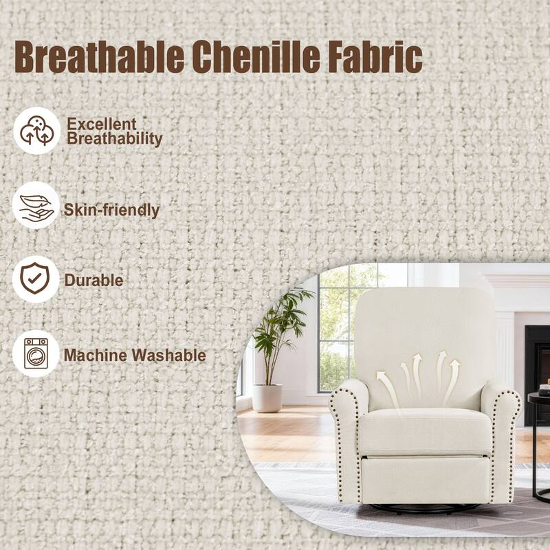 Heido 360 Degree Swivel Glider Manual Recliner Leisure Chair Set of 2