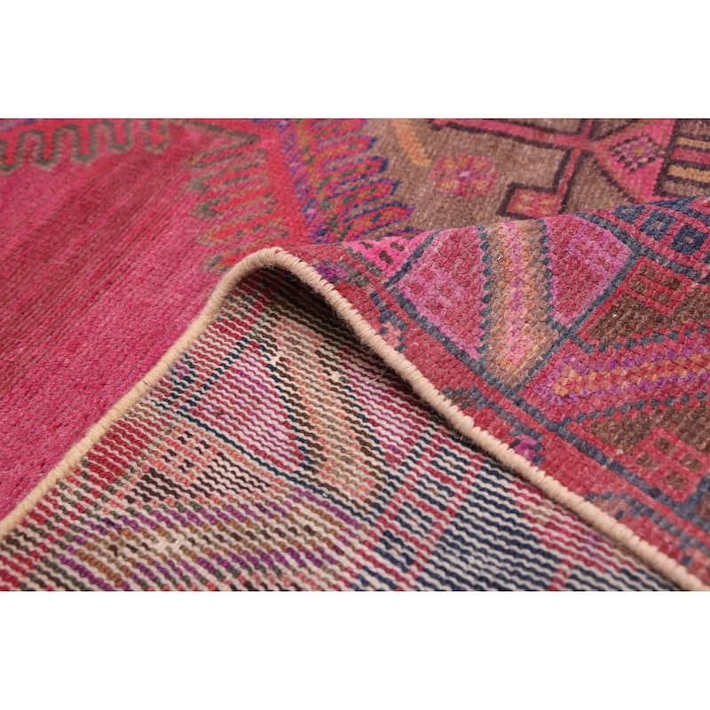 ECARPETGALLERY Hand-knotted Antalya Vintage Dark Pink Wool Rug - 5'4 x 9'2