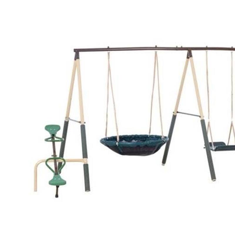 XDP Recreation Deerfield Playground Swing Set, Super Disc, Slide, Glider & Swing - 222 x 102 x 74 inches