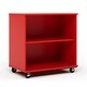 preview thumbnail 12 of 21, Tot Mate Open Single Sided Mobile Storage Locker, Write-on Wipe-off Markerboard Back - 36" Height x 23" Depth Red