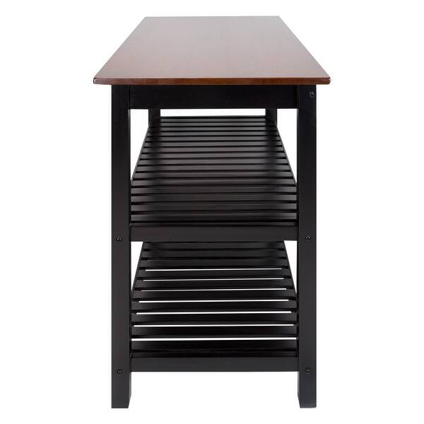 Shop 2 Shelf Natural Solid Wood Top Kitchen Island Overstock