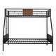 preview thumbnail 4 of 11, Twin over Full Metal Bunk Bed Modern Style Steel Frame with Safety Rail, Built-in Ladder for Bedroom, Dorm, Boys, Girls, Adults