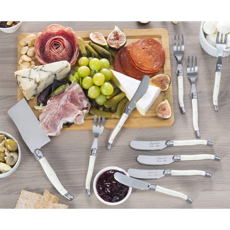 French Home Laguiole Ultimate 11-Piece Charcuterie Set with Faux Ivory Handles - N/A
