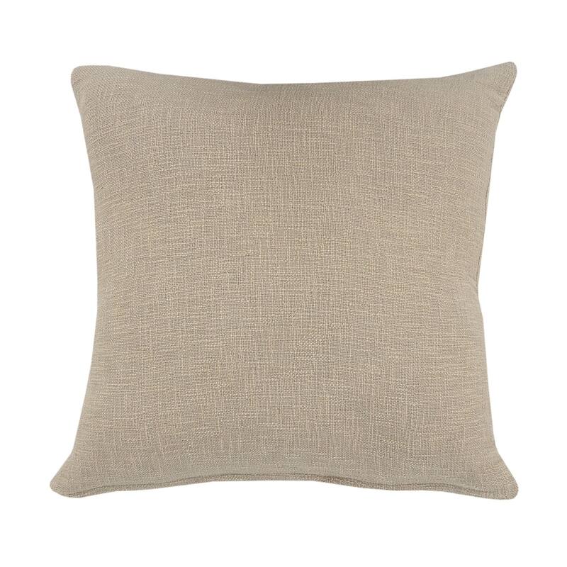 20" Taupe Hand Woven Diamond Tufted Square Throw Pillow