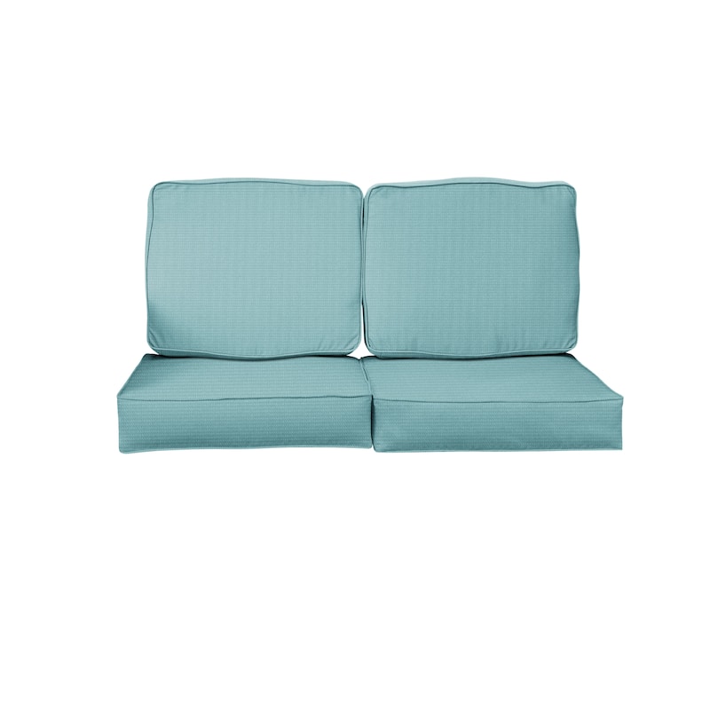 Sorra Home Outdura Solid Indoor/Outdoor Deep Seating Loveseat Cushion Set