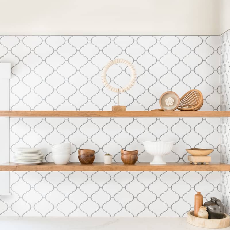 Merola Tile Provenzale Lantern White 8" x 8" Porcelain Floor and Wall Tile