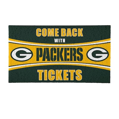 Green Bay Packers 28 in. x 16 in. PVC "Come Back With Tickets" Trapper Door Mat