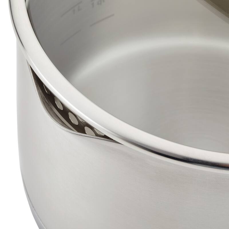 KitchenAid 3Ply Base Stainless Steel Cookware Induction Pots and Pans Set, 11Piece, Brushed