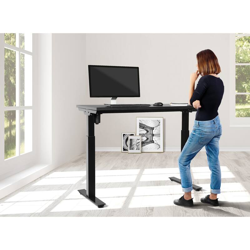 Prado Height Adjustable Table - Black Top / Black Frame