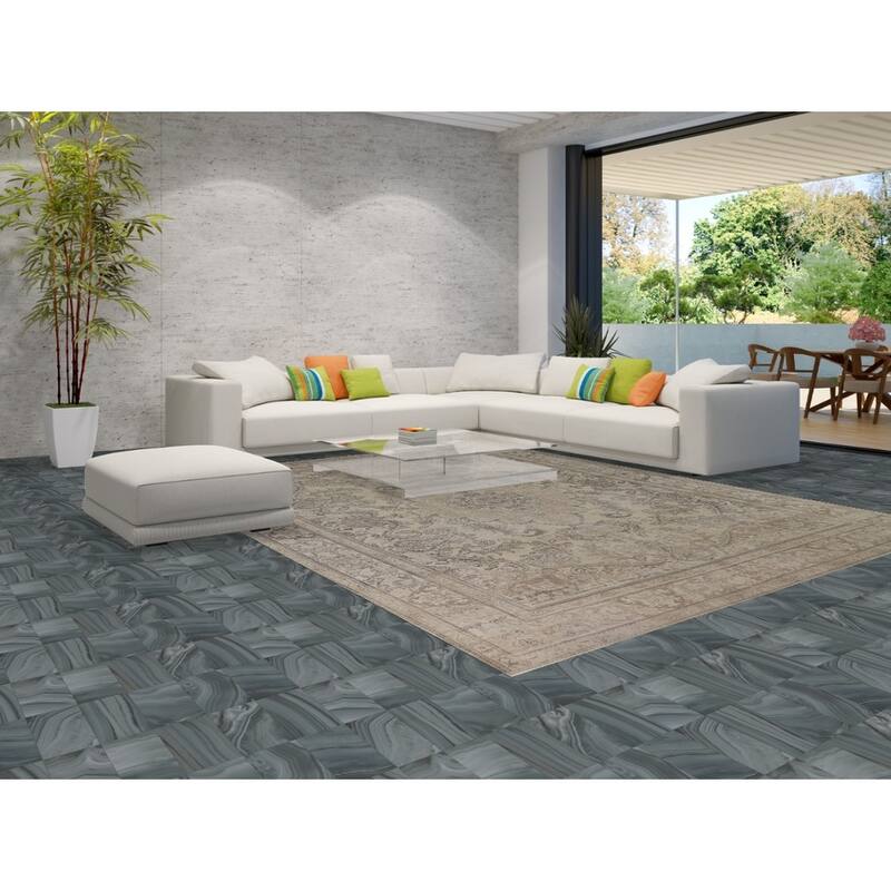 Muted Distressed Tabriz Vintage Persian Area Rug Handmade Wool Carpet - 9'7" x 12'5"