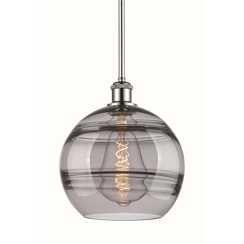 Innovations Lighting 516-1S-12-10 Rochester Pendant Rochester 10" Wide - Polished Nickel / Light Smoke