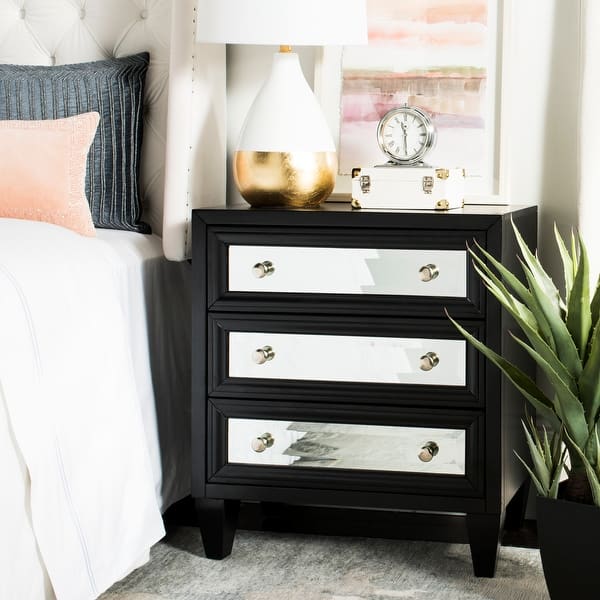 slide 2 of 9, SAFAVIEH Marlon 3-Drawer Black Storage Chest