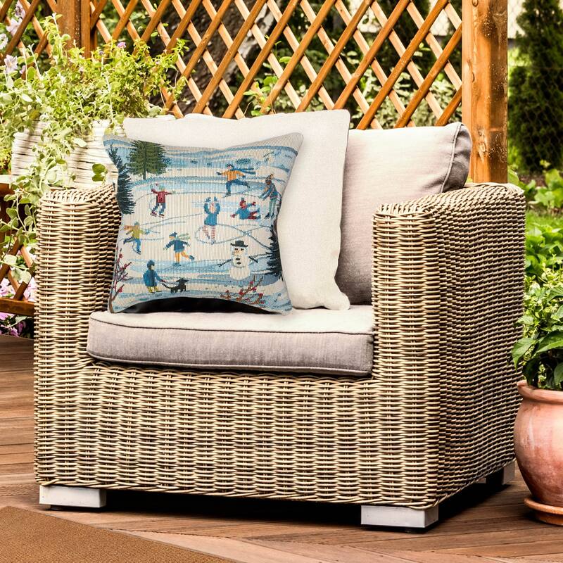 Liora Manne Marina Gone Skating Indoor/Outdoor Pillow