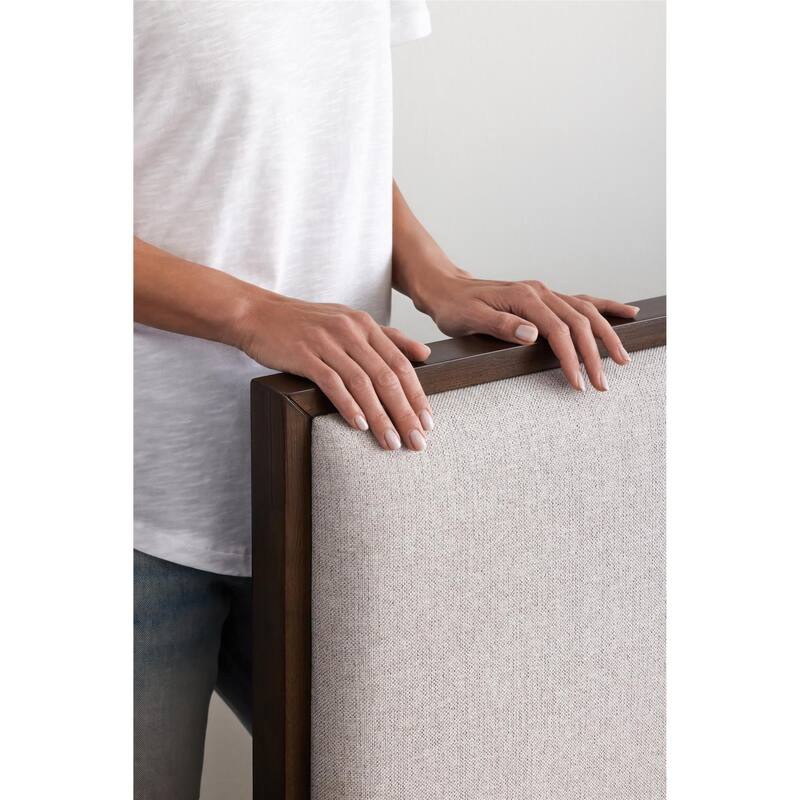 Roomfitters Upholstered Wood Headboard with Canvas Fabric Panel, Modern Minimalist