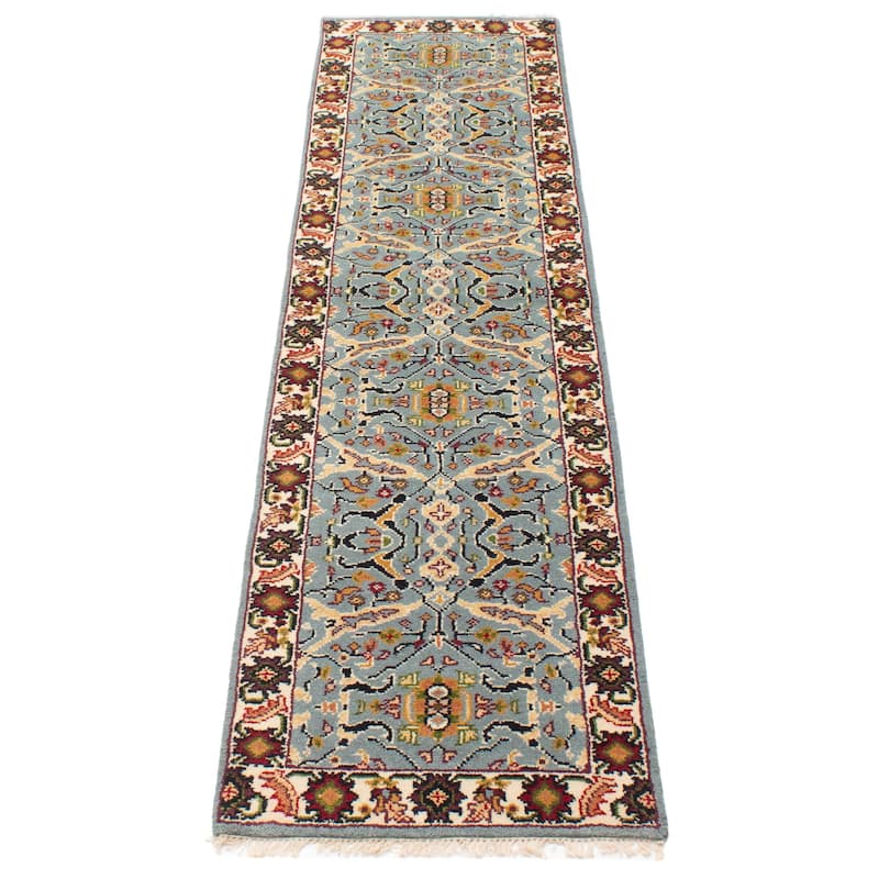 ECARPETGALLERY Hand-knotted Serapi Heritage Light Blue Wool Rug - 2'5 x 9'11