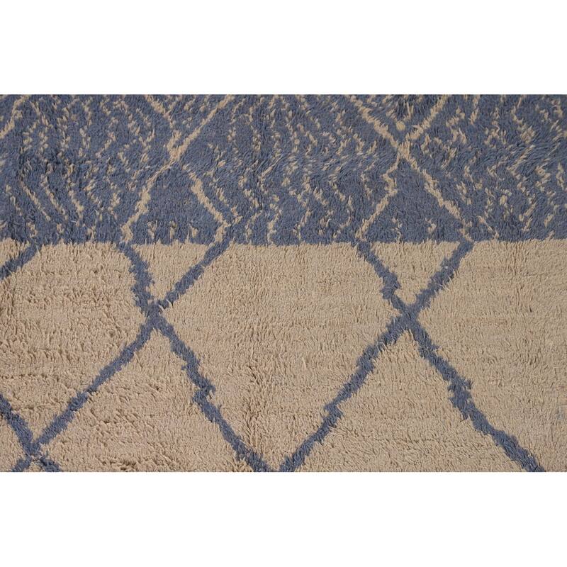 Plush Moroccan Oriental Area Rug Handmade Wool Carpet - 7'0" x 10'6"