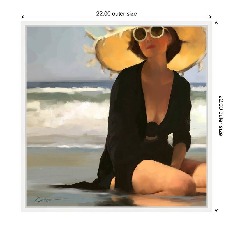 Kate and Laurel Sylvie Beach Babe 1 Framed Canvas by Mary Sparrow