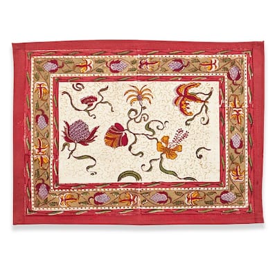 Couleur Nature Fleurs des Indes Placemat (Set of 6) - 15"x 18"