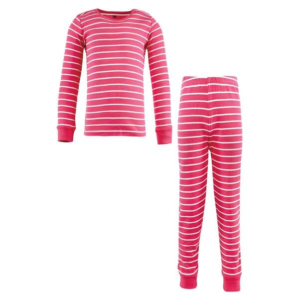 slide 1 of 1, Hudson Baby Toddler Girl Cotton Pajama Set, Dark Pink Stripe 2T