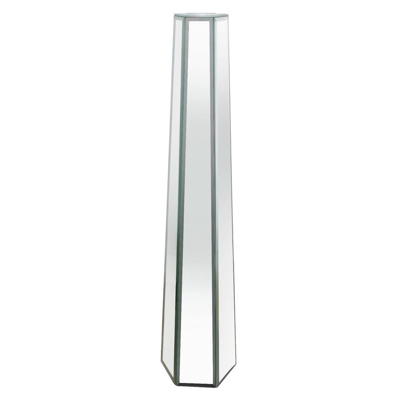 Silver Glass Tall Floor Vase for Flower Arrangement