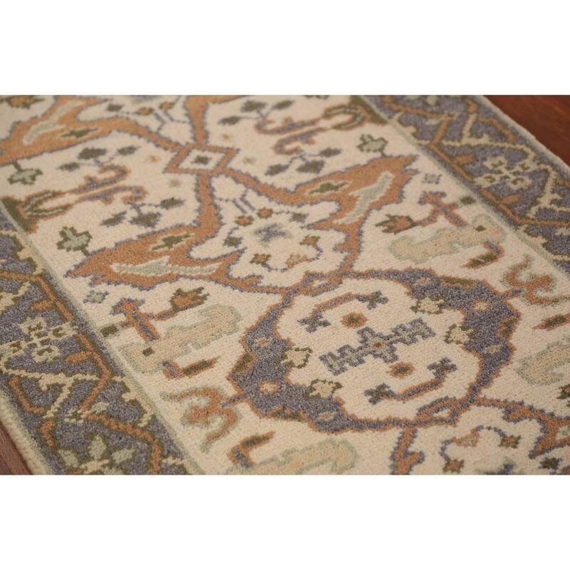 Oushak Indian Runner Rug Handmade Wool Carpet - 2'7"x 7'7"