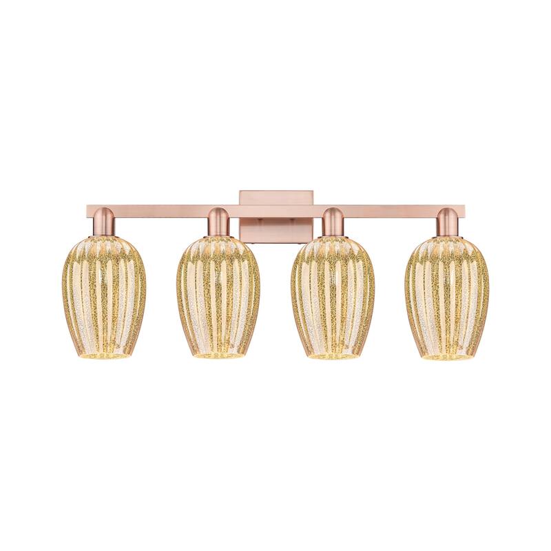 Innovations Lighting 716-4W-14-36 Preston Vanity Flute Preston 4 Light - Antique Copper / Mercury