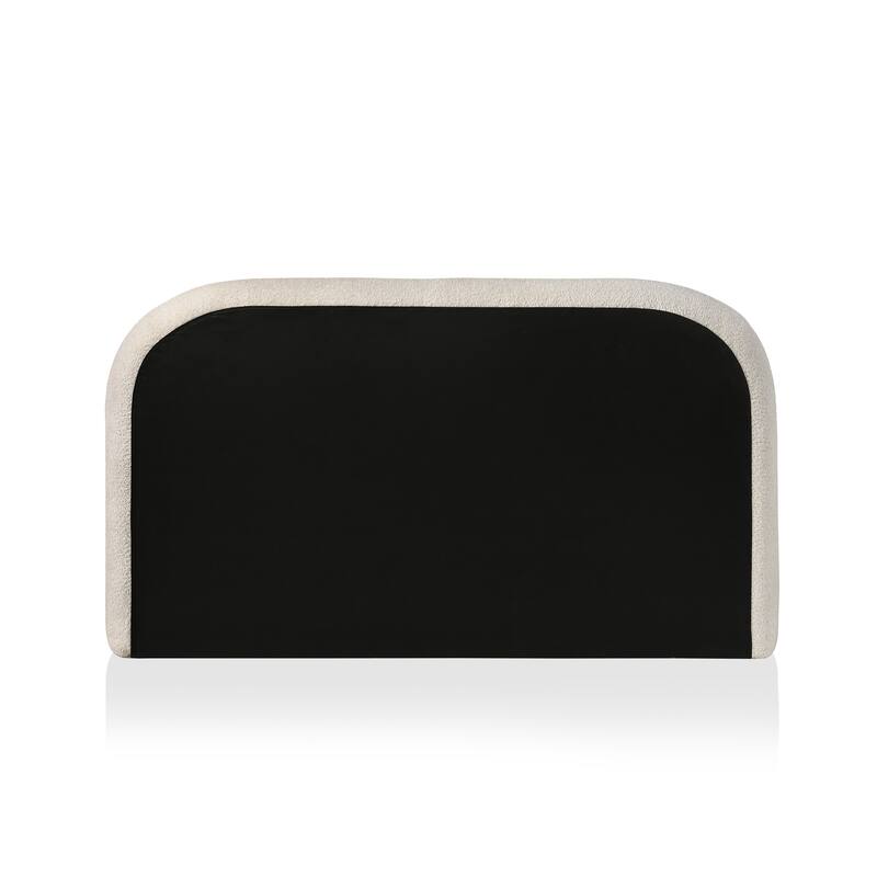 Furniture of America Hyrin Modern Ivory Upholstered Platform Bed