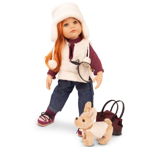 slide 2 of 5, Gotz: Hannah and her Dog - 19" Multi-Jointed Standing Doll Playset 3+