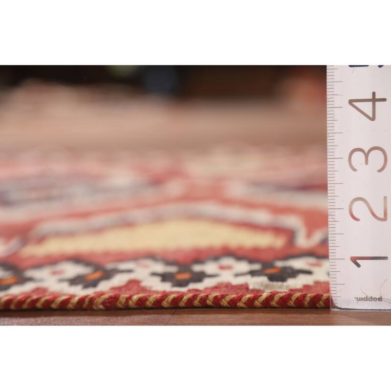 Vegetable Dye Kilim Qashqai Persian Antique Runner Rug - 3'9"x 13'5"