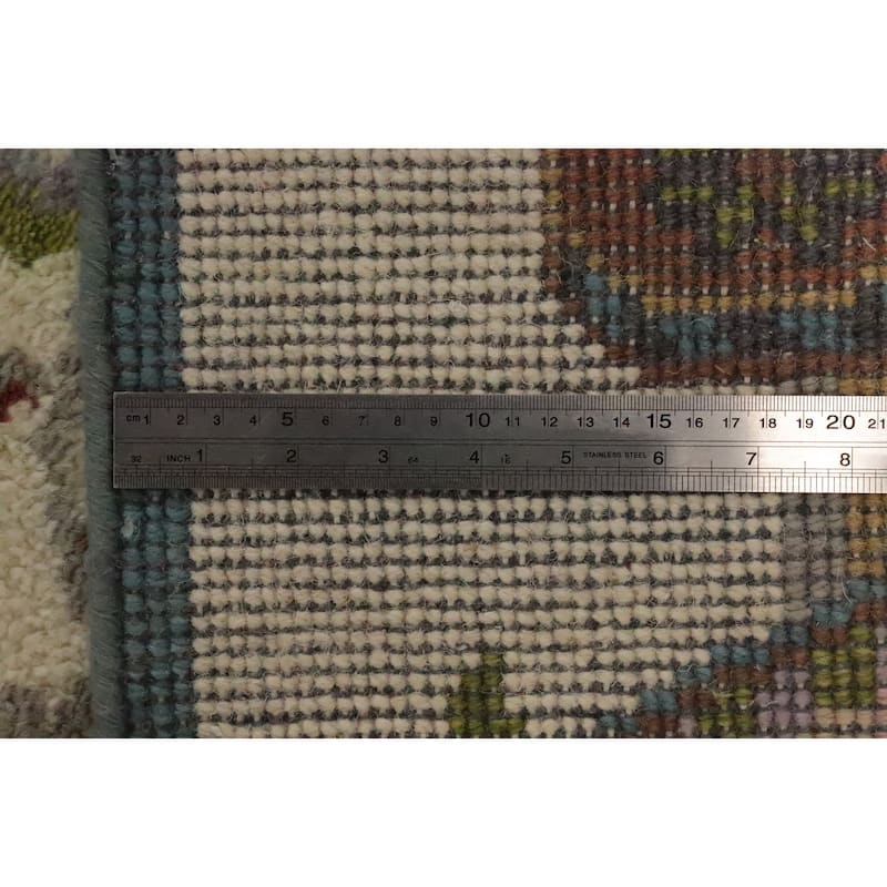 Hand Knotted Oriental 100% Wool Carpet Traditional Floral Beige & Ivories Art Deco Area Rug - 9' 7'' X 7' 10''