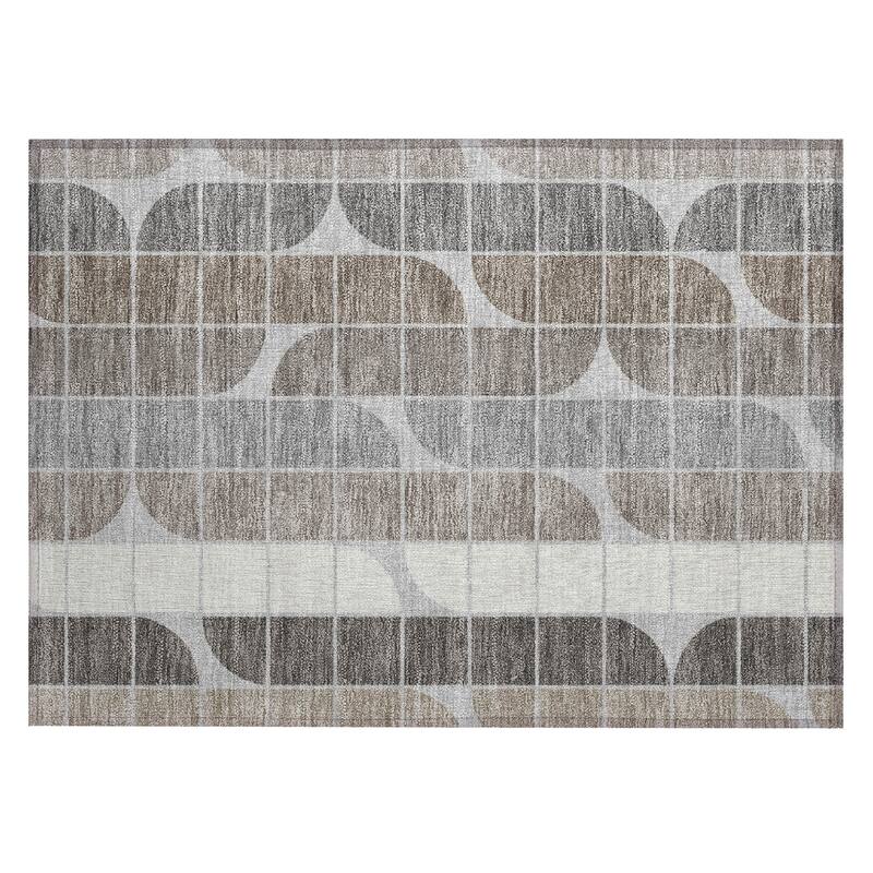 Machine Washable Indoor/ Outdoor Modern Finch Chantille Rug