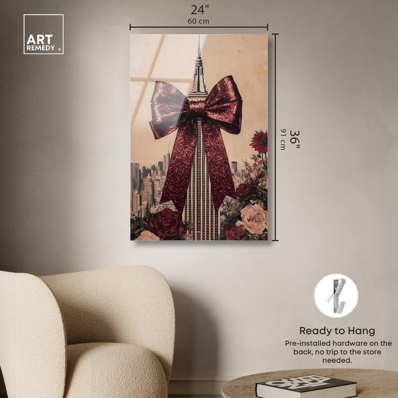 Sparkling Empire State Building Acrylic by Art Remedy, Ready to Hang