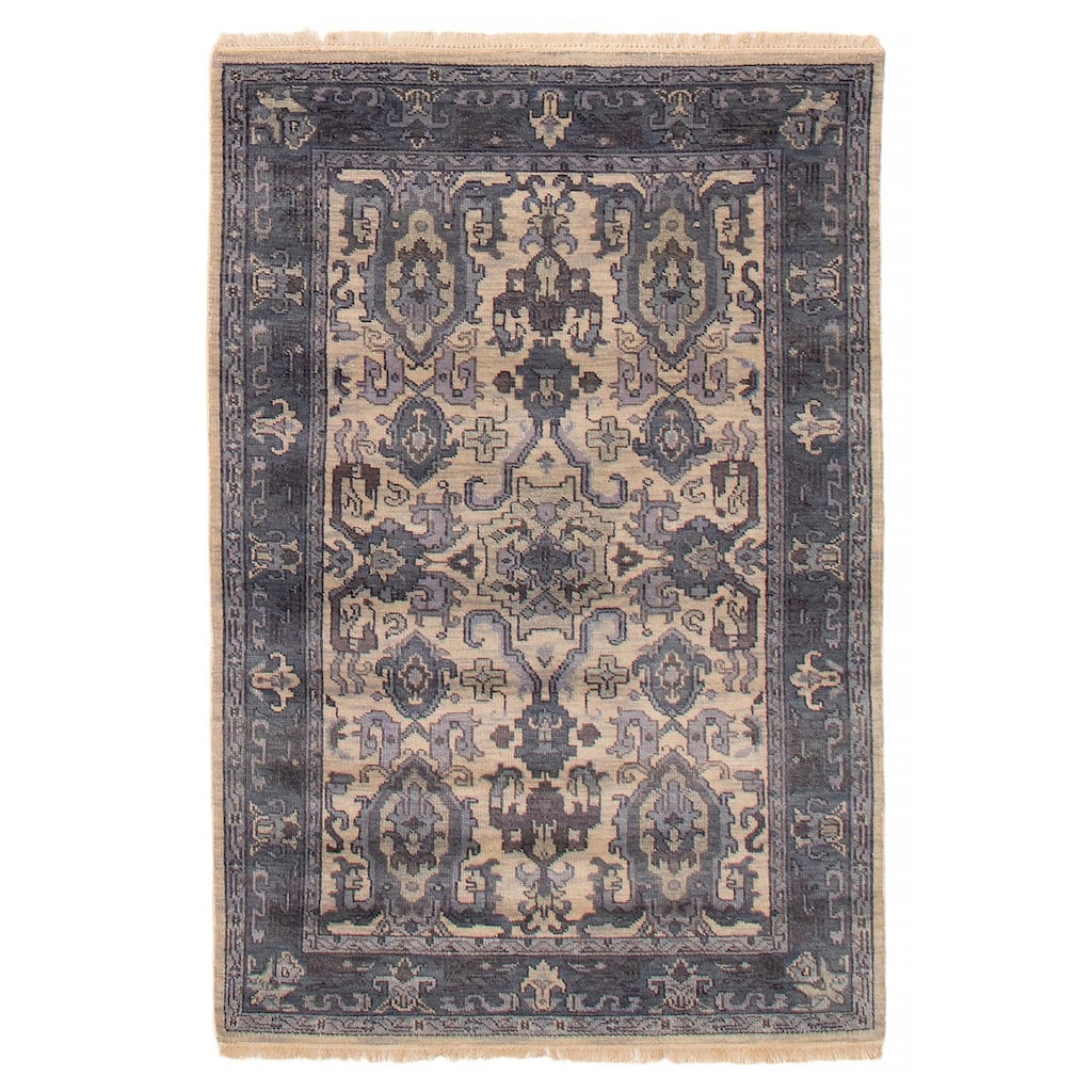 ECARPETGALLERY Hand-knotted Finest Agra Jaipur Light Khaki Wool Rug - 3'10 x 5'11