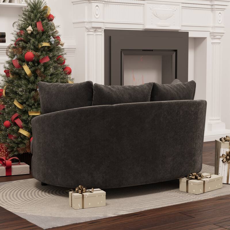 70.1"W Modern Chenille Loveseat with 7 Cushions,Oversized Accent chair