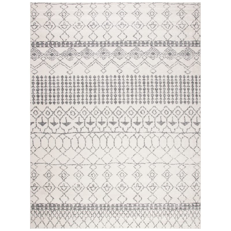 SAFAVIEH Tulum Giorgina Rustic Moroccan Boho Tribal Rug - Ivory/Grey - 6' x 9'