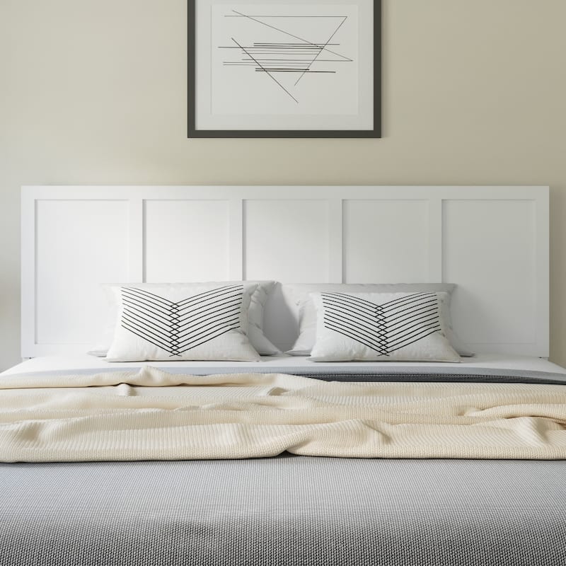 Contemporary Paneled Wooden Headboard Only