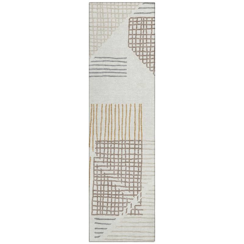 Machine Washable Indoor/ Outdoor Casual Contemporary Chantille Rug