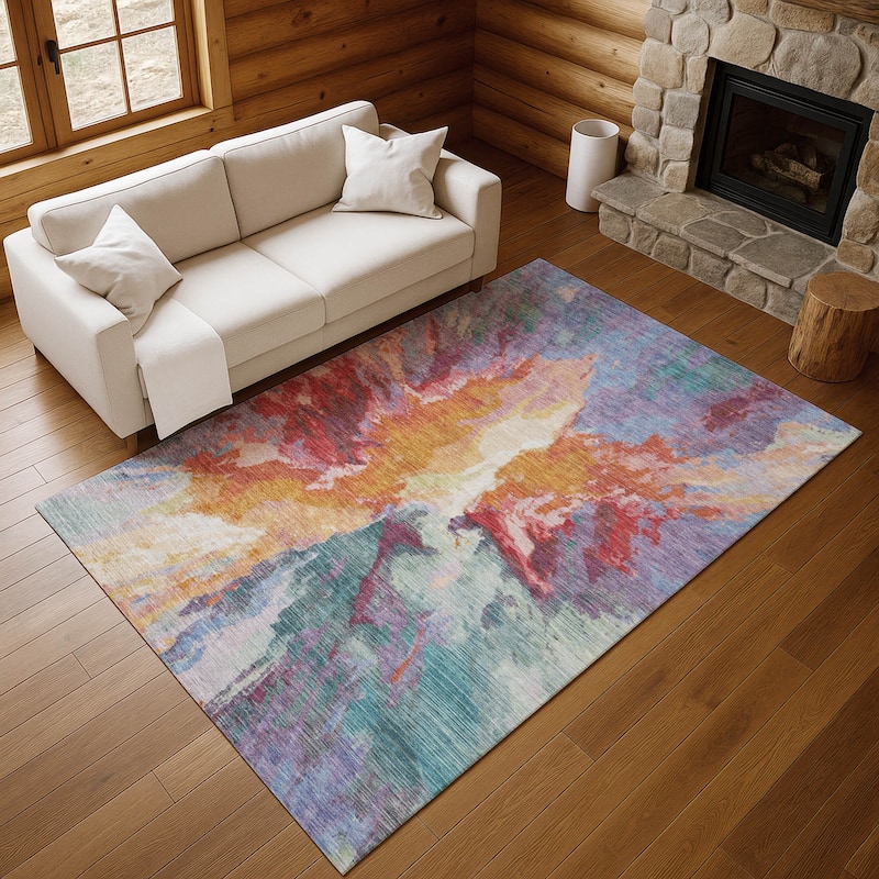 Premium Washable Super Soft Abstract Burst Mayfield Rug
