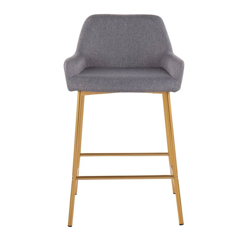 Silver Orchid Galotti Gold FixedHeight Upholstered Counter Stool Set