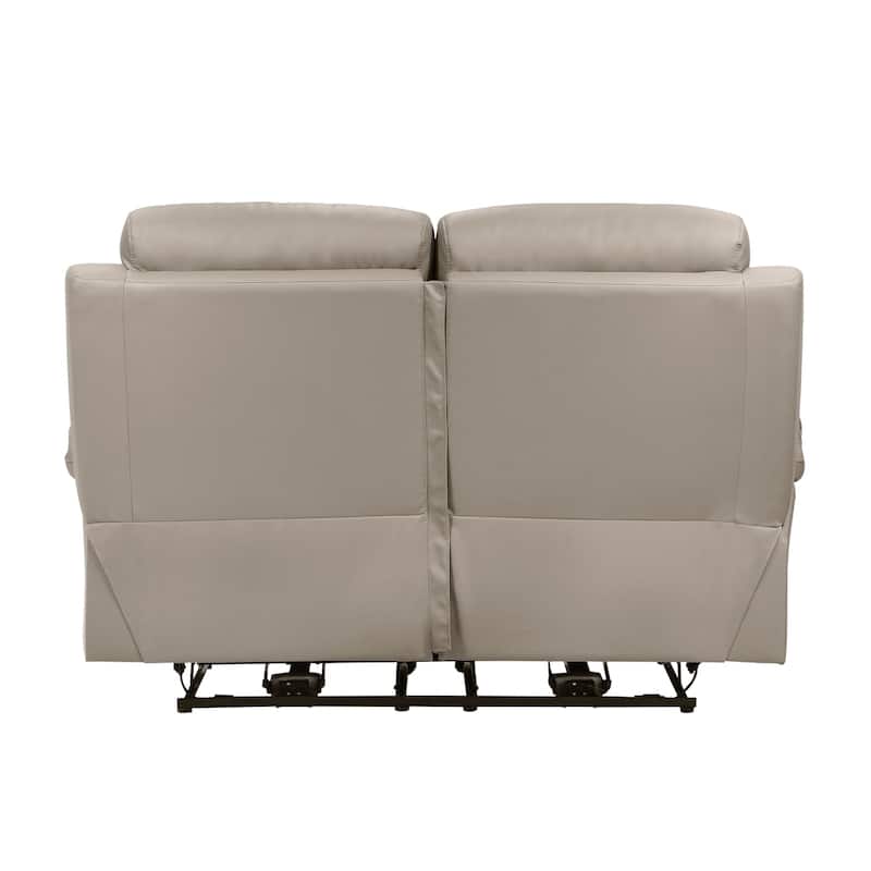 Hanna Power Dual Recliner Loveseat, Latte Brown Leather, USB, 64 Inch