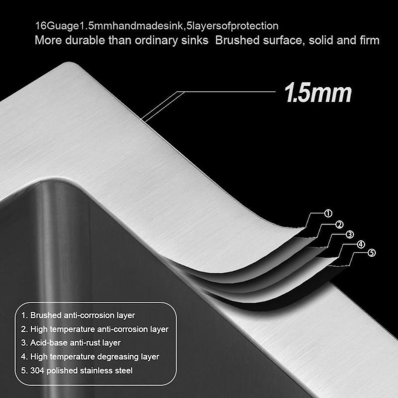 Undermount 16 Gauge Single Bowl Stainless Steel Kitchen Sink in Brushed Nickel