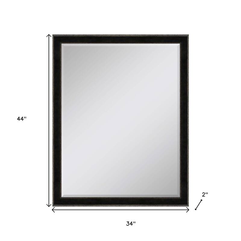 HomeRoots 44" Dark Brown Wood Accent Mirror - 34.00 in. x 44.00 in. x 2.00 in.