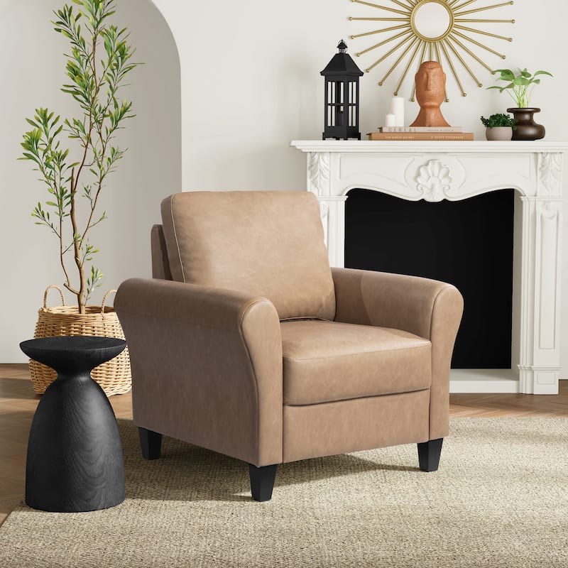iLounge Waverly Microfiber Chair - Brown