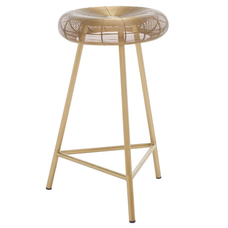 SAFAVIEH Deanne 30-inch Wire Weaved Contemporary Counter Stool - Gold - 17.8" x 17.8" x 30" - 15Wx15Dx24H