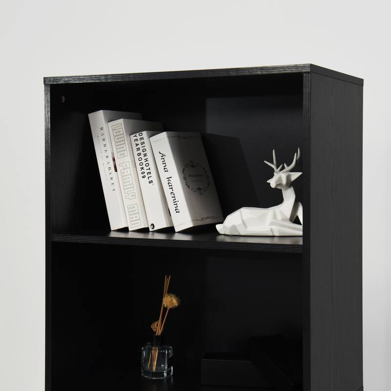 Multifunctional Open Storage Space Bookcase with Doors and Drawer,Modern Style Bedroom Living Room Storage Cabinet