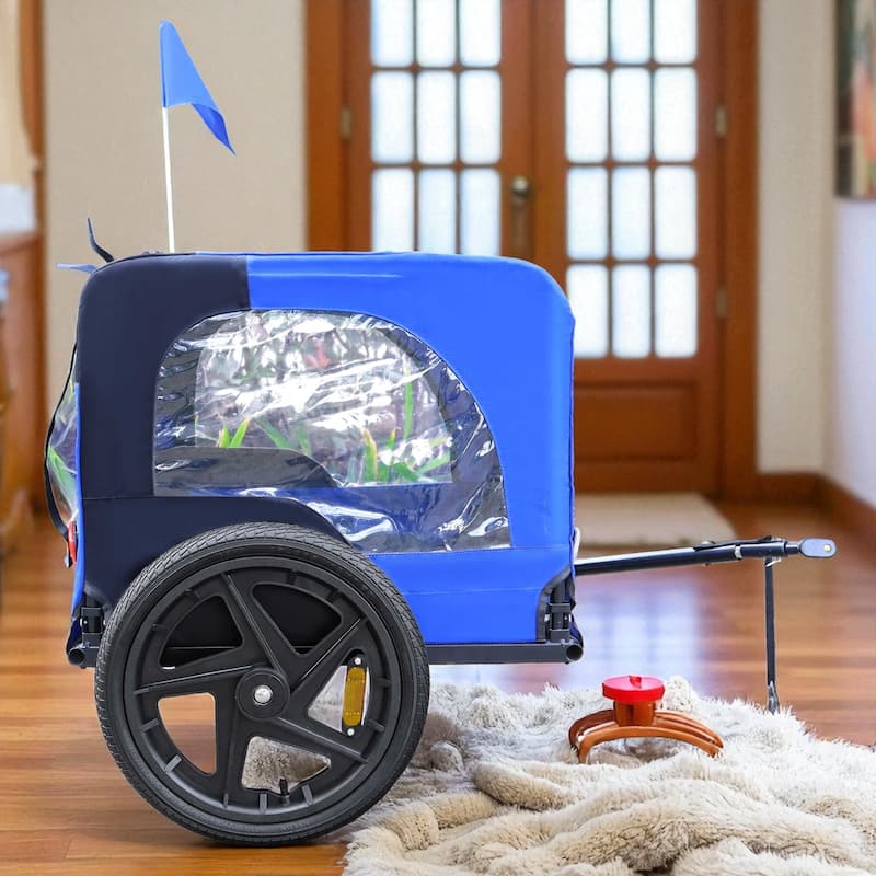 Heavy Duty Foldable Pet Bike Trailer - Dog & Cargo Carrier with 16-Inch All-Terrain Wheels and Universal Hitch
