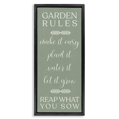 Stupell Reap What You Sow Gardening Framed Floater Canvas Wall Art Design By Lil' Rue