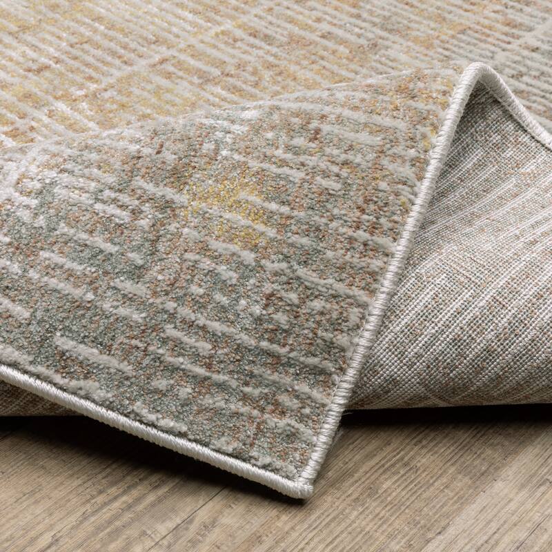 Melody Distressed Stripe Beige/ Multi Area Rug